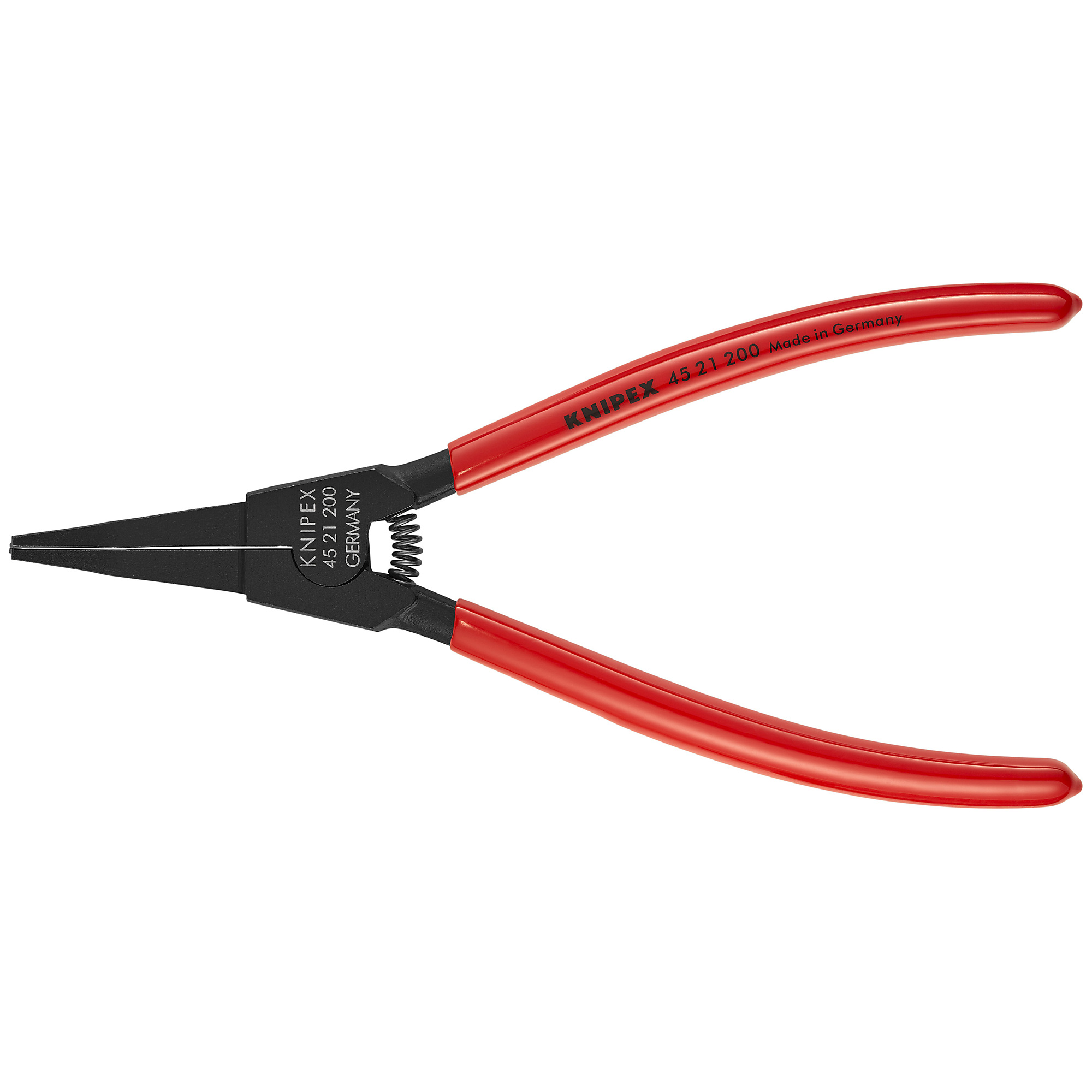 KNIPEX Retaining Ring Pliers - 8in., 3/32in. Tip, Angled Jaws, Steel, Model# 45 21 200